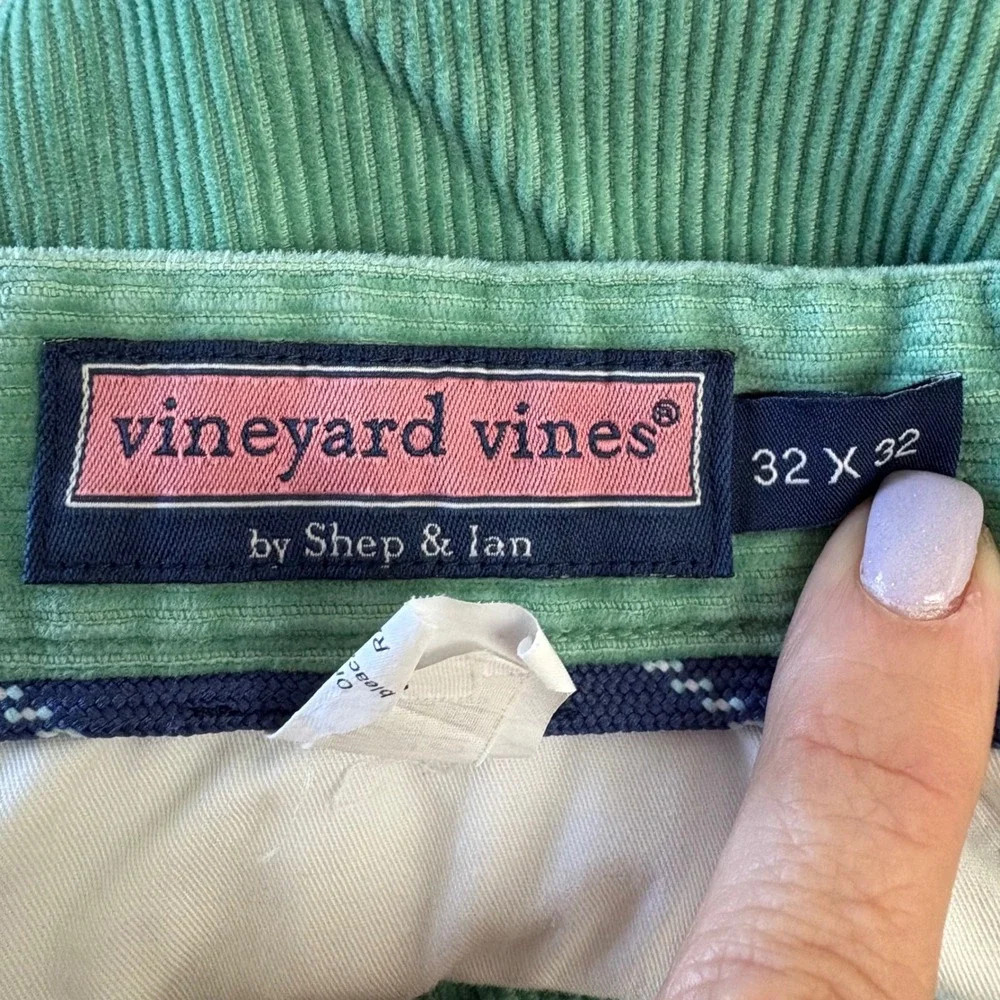 Vineyard‎ Vines Mens Corduroy Pants Green Straight Leg 32x31 Cotton Trousers